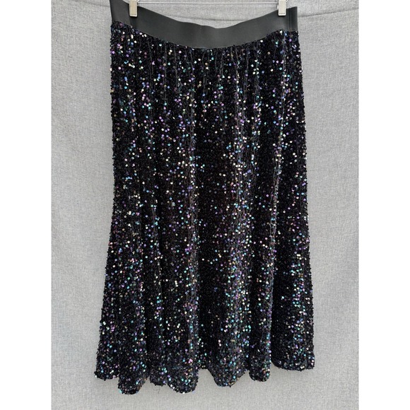 SEE And BEE SEEN Dresses & Skirts - SEE AND BE SEEN Plus 3X Waistband Rainbow Sequin Pull On Long Maxi Skirt Black